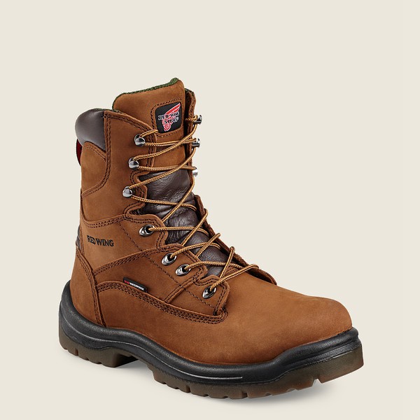 Red Wing Work Boots Mens Brown - King Toe® - 8-inch Waterproof Soft Toe - 5718630-EQ